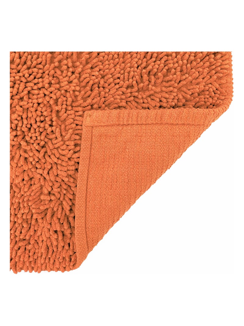 Tapis de bain CHENILLE Orange mandarine - Kiabi
