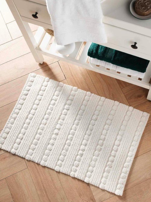 Tapis de Bain Cleonis Uni avec Reliefs - Kiabi