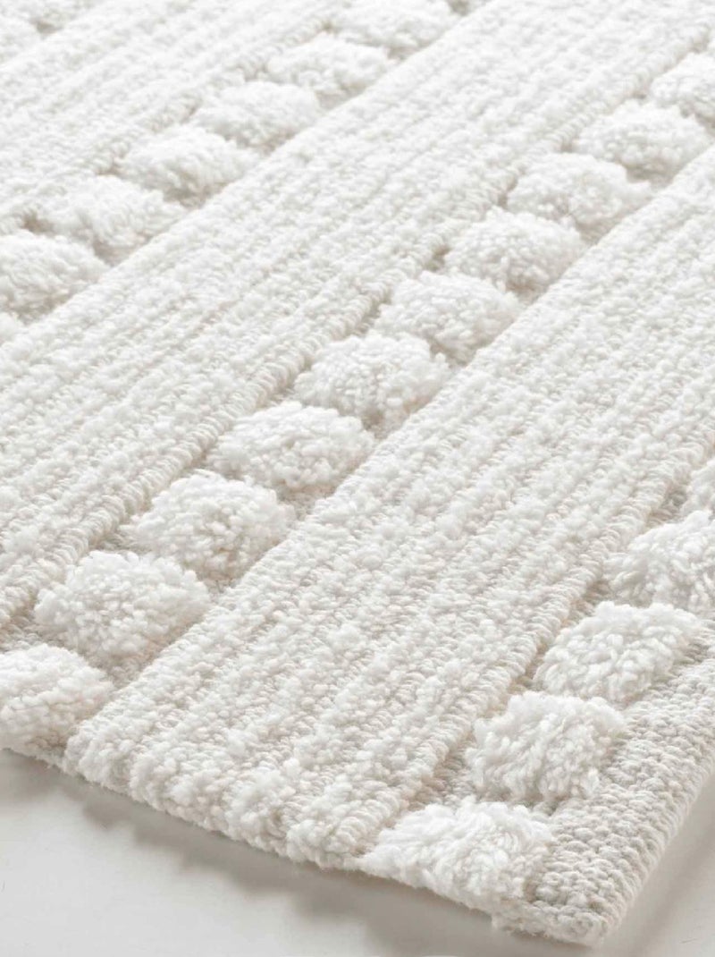 Tapis de Bain Cleonis Uni avec Reliefs Blanc - Kiabi