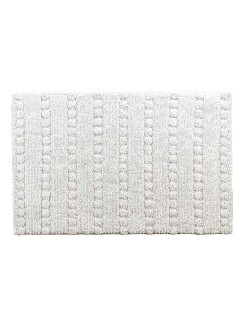Tapis de Bain Cleonis Uni avec Reliefs Blanc - Kiabi
