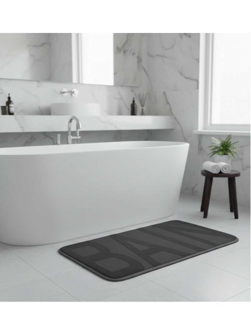 Tapis de bain Collection Bain gris anthracite - Kiabi