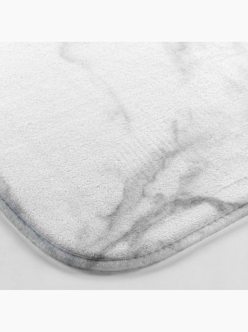 Tapis de bain Collection Marbre Blanc - Kiabi