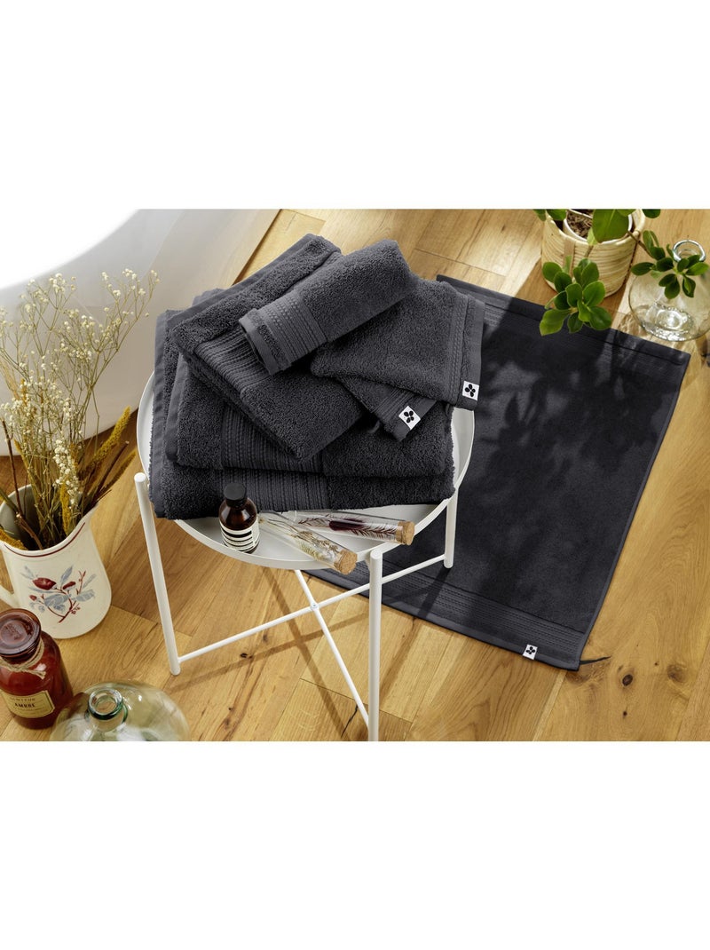 Tapis de bain – Coton Épais 600 g/m² – Garance gris anthracite - Kiabi