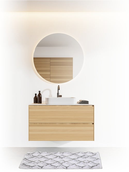 Tapis de bain coton ethnique NATURAL - Kiabi