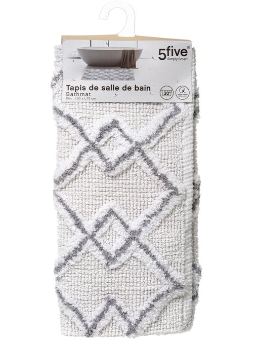 Tapis de bain coton ethnique NATURAL - Kiabi