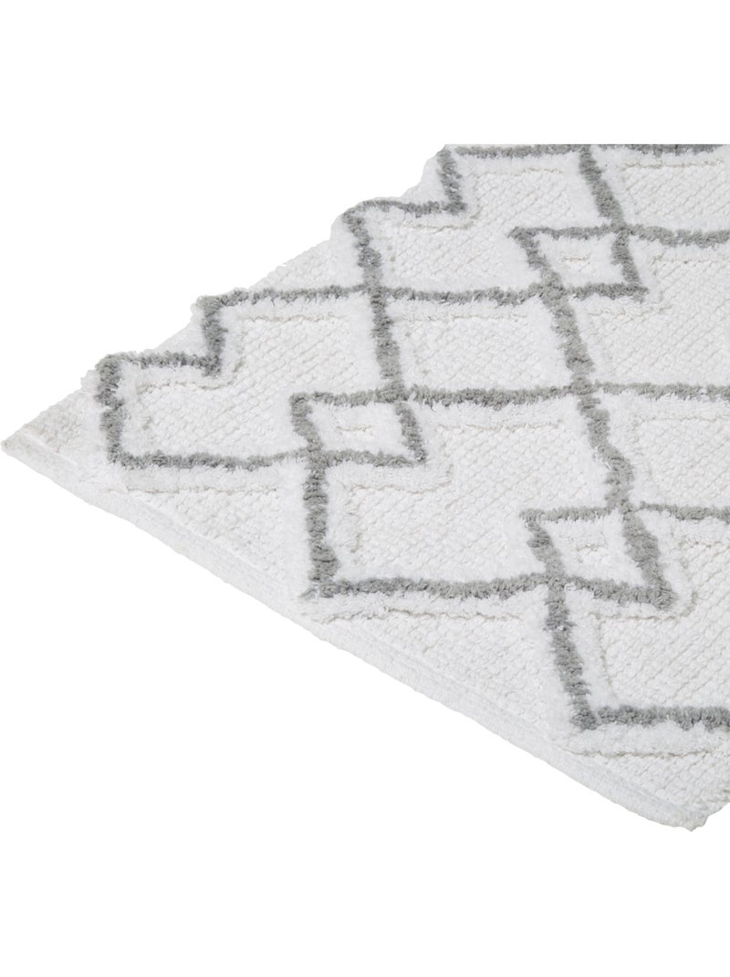 Tapis de bain coton ethnique NATURAL Gris - Kiabi
