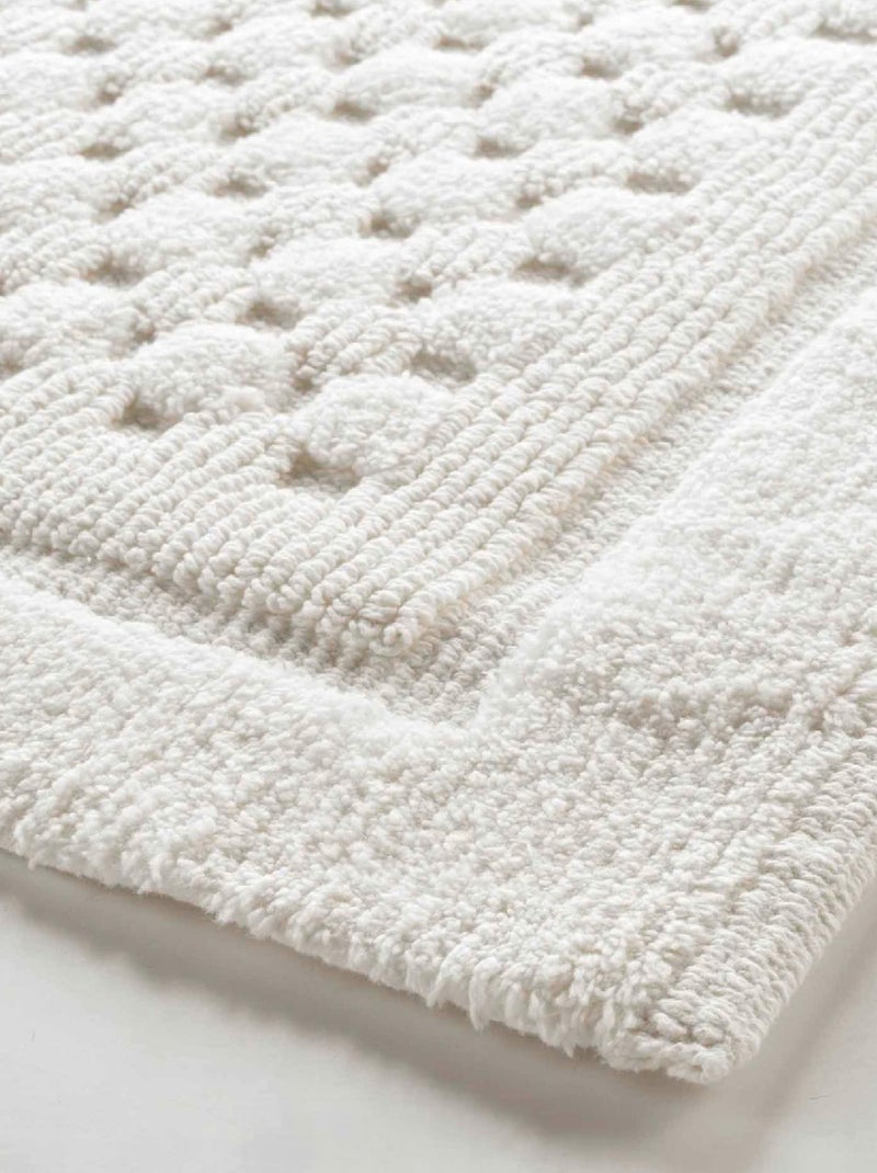 Tapis de Bain Damaris Uni avec Reliefs Blanc - Kiabi