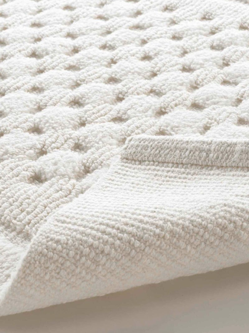 Tapis de Bain Damaris Uni avec Reliefs Blanc - Kiabi