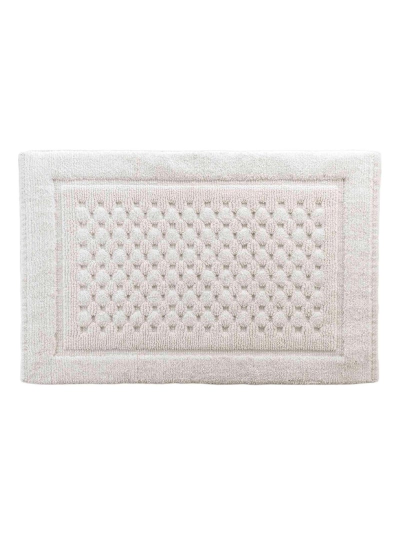 Tapis de Bain Damaris Uni avec Reliefs Blanc - Kiabi