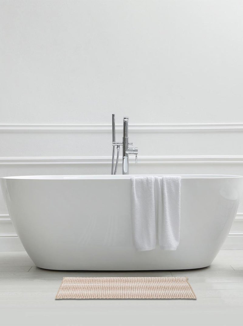 Tapis de bain déco effet maille antidérapant 50 x 80 cm - Guy Levasseur Beige - Kiabi