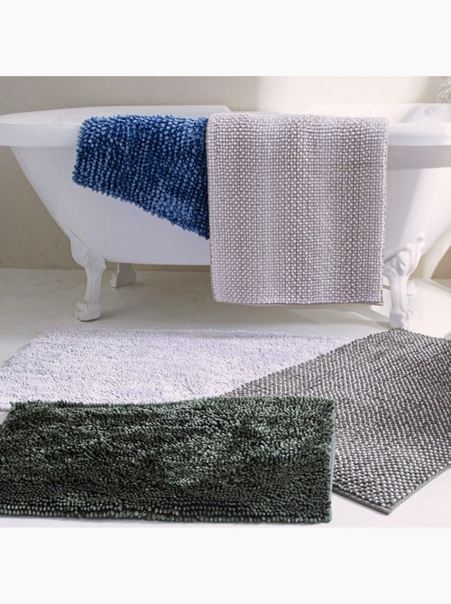 Tapis de bain déco fil doré en polyester kaki – 60 x 120 cm Guy Levasseur - Kiabi