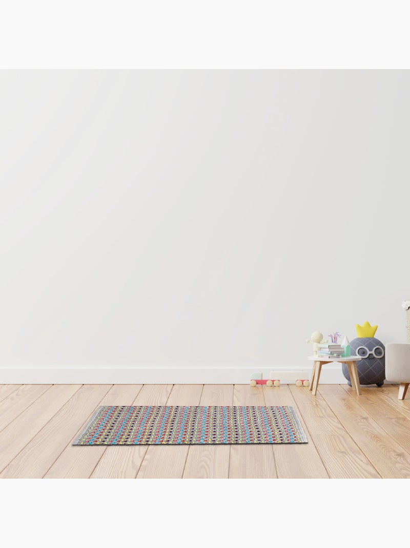 Tapis de bain déco 'Guy Levasseur' confetti en coton chenille 50 x 80 cm Gris Multicolore - Kiabi