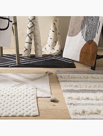 Tapis de bain décoratif en coton touffeté antidérapant 60 x 120 cm - Guy Levasseur