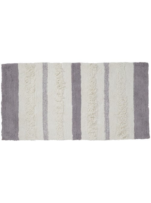 Tapis de bain décoratif en coton touffeté antidérapant 60 x 120 cm - Guy Levasseur - Kiabi