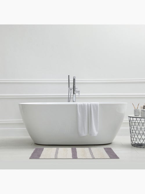 Tapis de bain décoratif en coton touffeté antidérapant 60 x 120 cm - Guy Levasseur - Kiabi