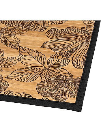 Tapis de bain design floral 80x50cm blackflora