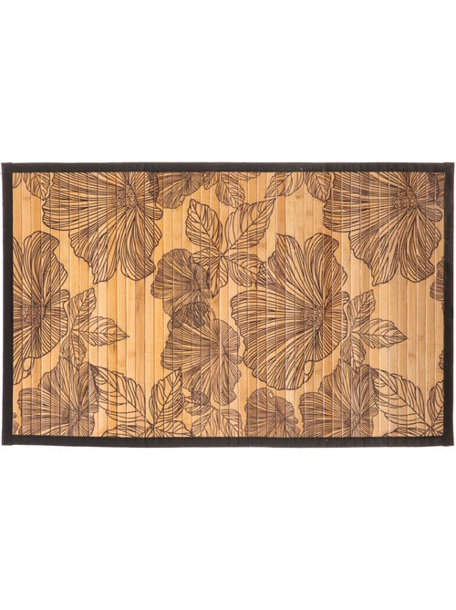 Tapis de bain design floral 80x50cm BLACKFLORA - Kiabi