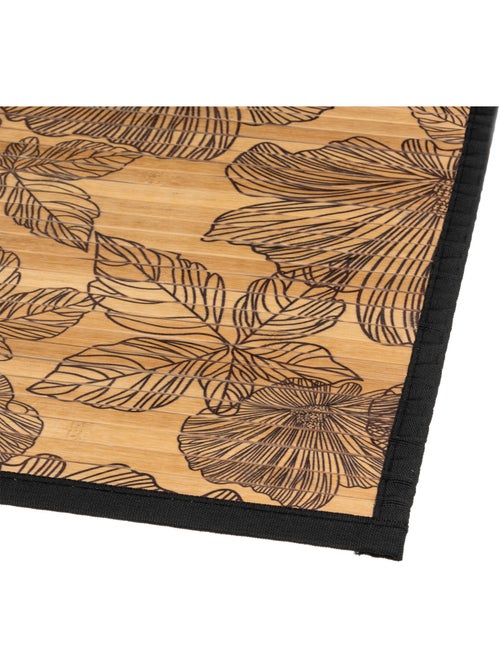 Tapis de bain design floral 80x50cm BLACKFLORA - Kiabi