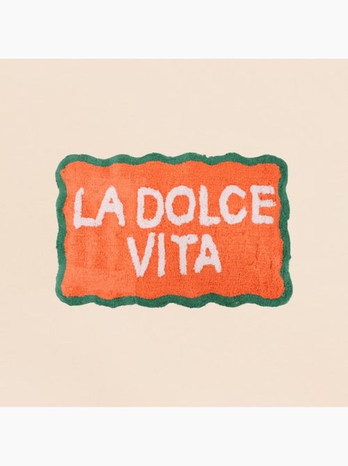 Tapis de bain Dolce Vita en coton orange, vert 50x80cm - Kiabi