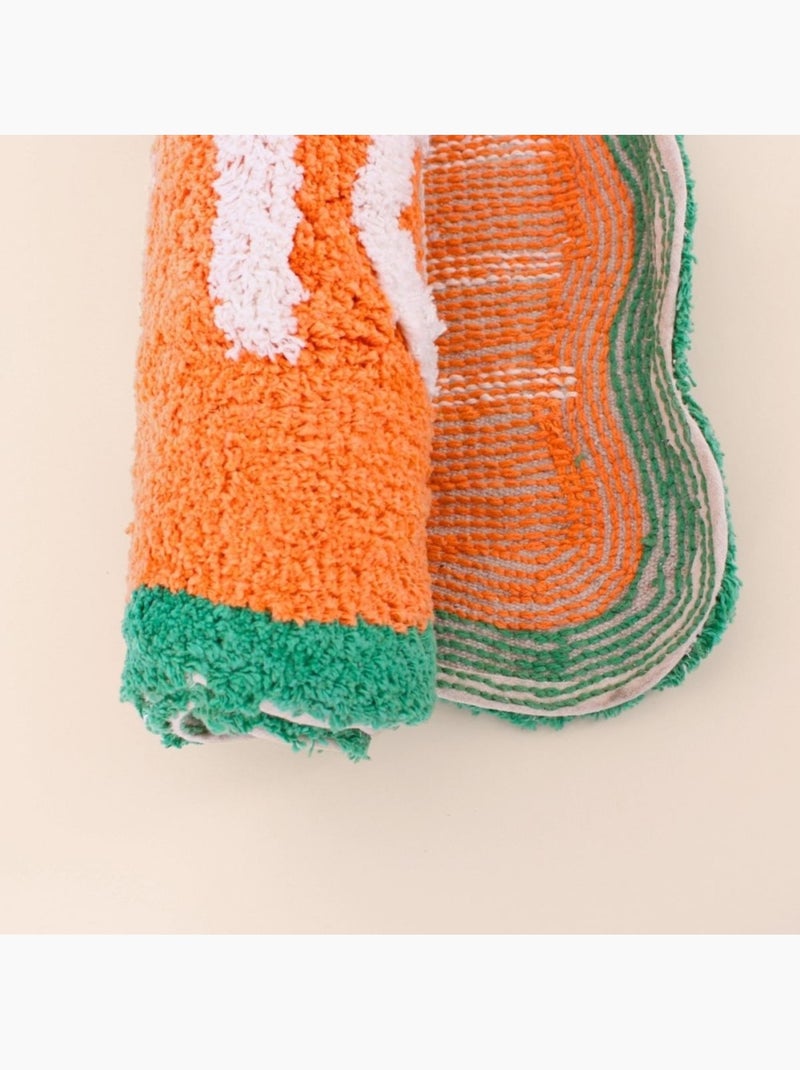 Tapis de bain dolce vita en coton orange, vert 50x80cm Orange - Kiabi