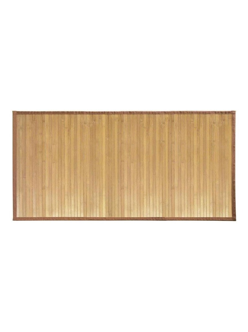 Tapis De Bain En Bambou Brun Clair 122 X 61 Cm Beige - Kiabi