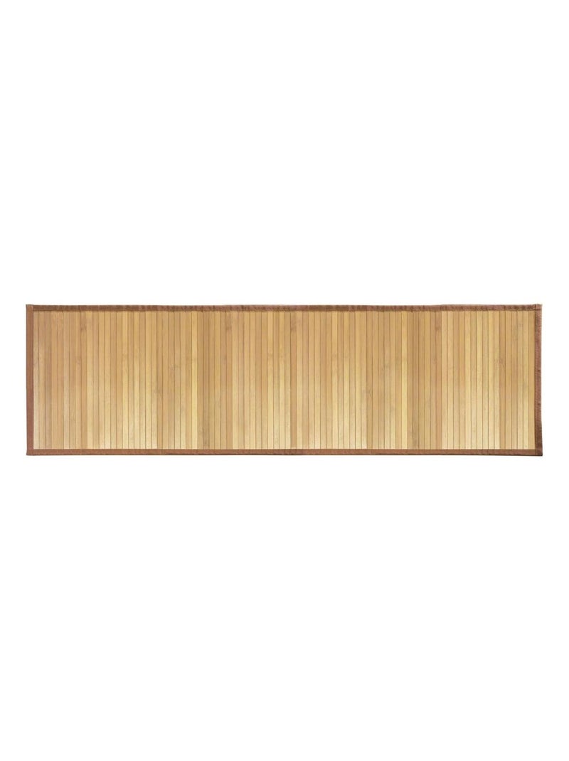 Tapis De Bain En Bambou Brun Clair 53 X 152 Cm Beige - Kiabi