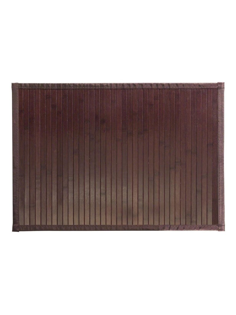 Tapis De Bain En Bambou Brun Mocha 61 X 43 Cm Marron - Kiabi