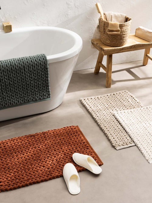 Tapis de bain en chenille douce antidérapant - Kiabi