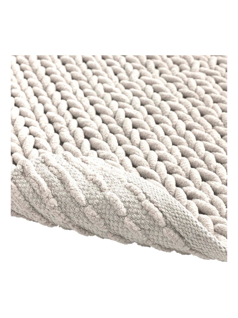 Tapis de bain en chenille douce antidérapant Beige - Kiabi
