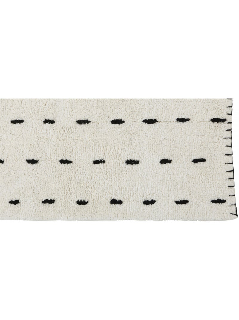 Tapis de bain en coton 1 cm à motif horse point 60 x 120 cm Guy Levasseur Ecru - Kiabi
