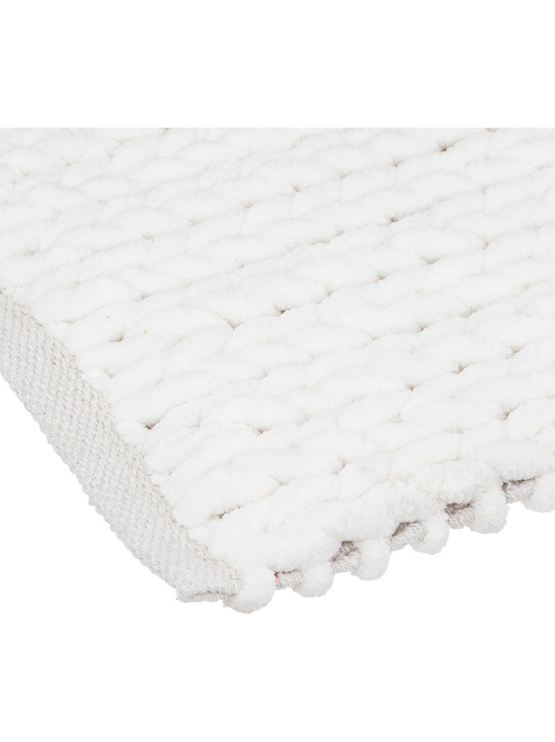 Tapis de bain en coton 120x50cm COLORAMA Blanc - Kiabi
