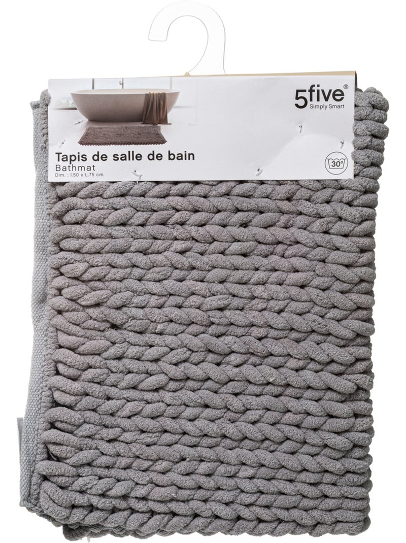 Tapis de bain en coton 120x50cm colorama Gris - Kiabi