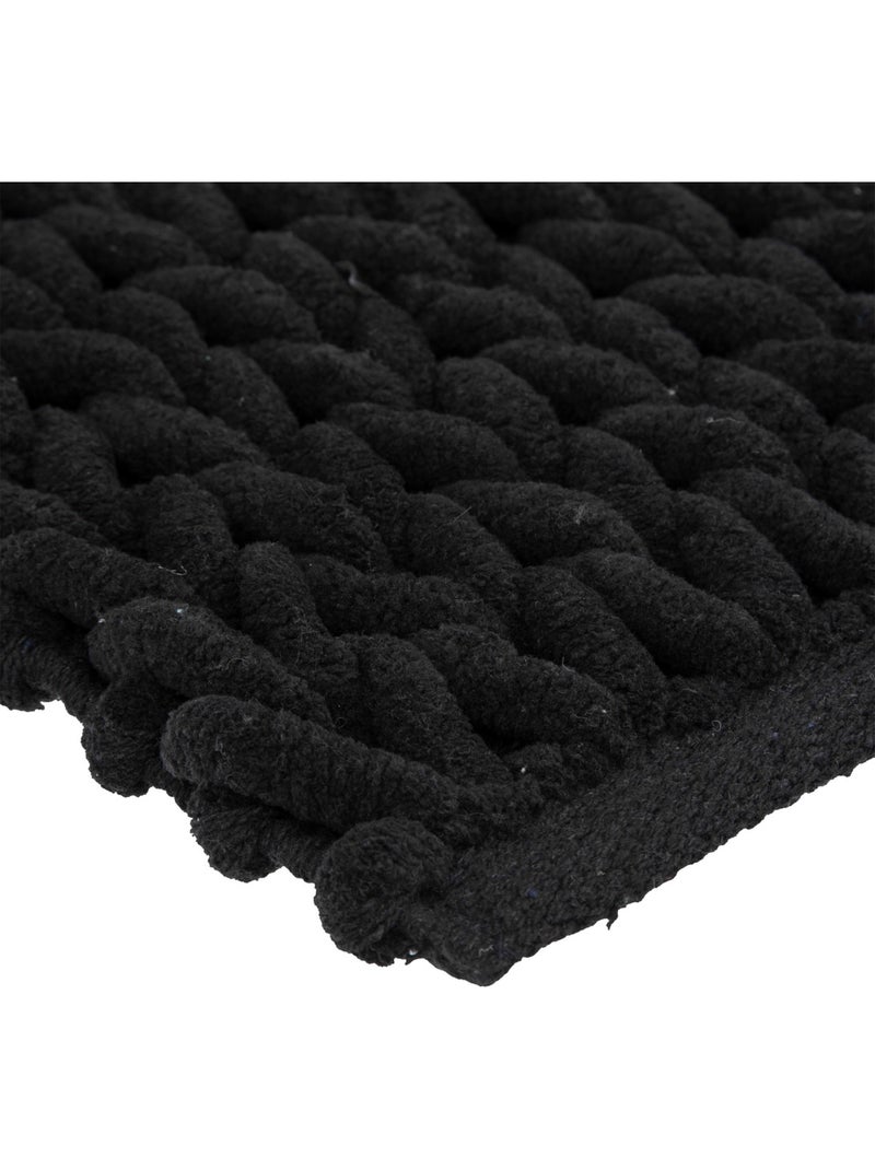 Tapis de bain en coton 120x50cm COLORAMA Noir - Kiabi