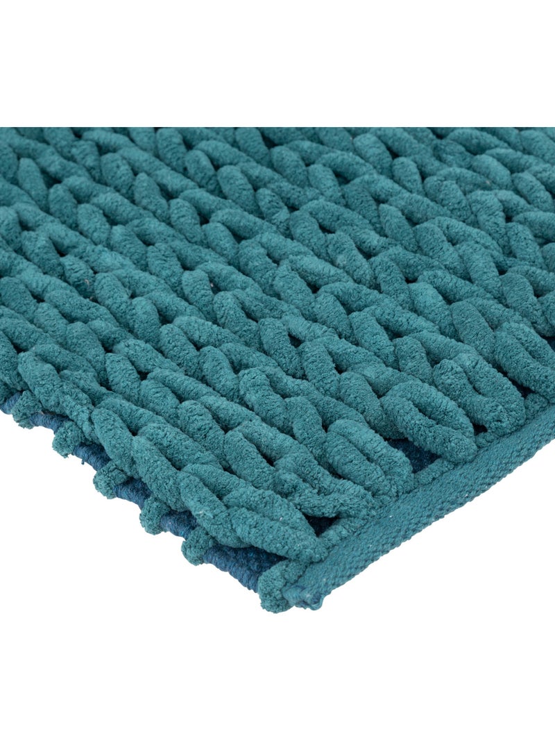 Tapis de bain en coton 75x50cm COLORAMA Bleu pétrole - Kiabi