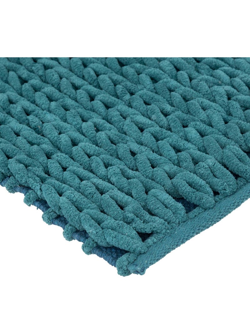 Tapis de bain en coton 75x50cm COLORAMA Bleu pétrole - Kiabi
