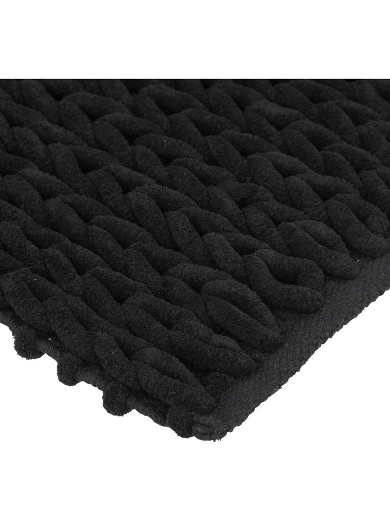 Tapis de bain en coton 75x50cm COLORAMA Noir - Kiabi