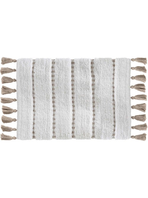 Tapis de bain en coton à franges 50x75cm SOLAR POWER - Kiabi