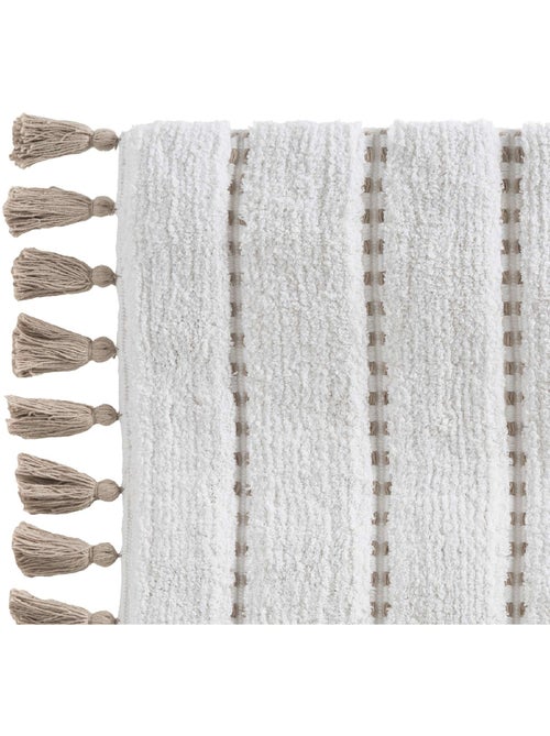 Tapis de bain en coton à franges 50x75cm SOLAR POWER - Kiabi