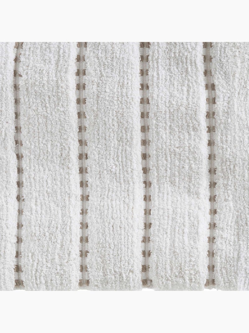 Tapis de bain en coton à franges 50x75cm SOLAR POWER Blanc - Kiabi