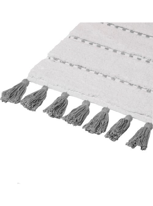 Tapis de bain en coton à franges 50x75cm SOLAR POWER - Kiabi