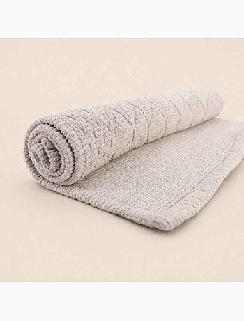 Tapis de bain en coton beige 50x80cm