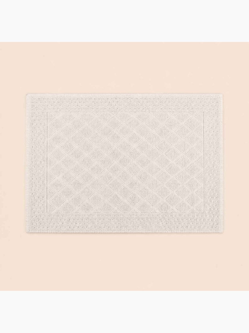 Tapis de bain en coton beige 50x80cm Beige - Kiabi