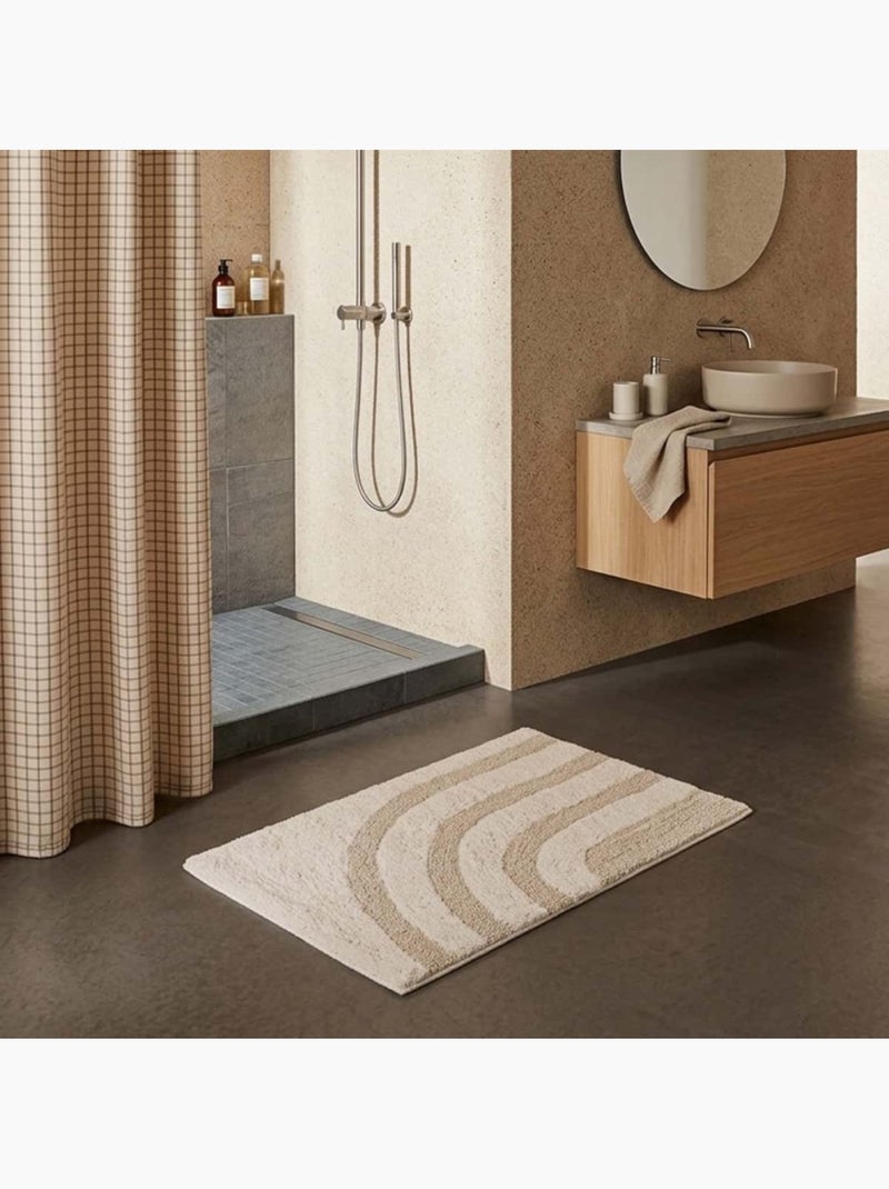 Tapis de bain en coton bouclette 50x80cm Beige - Kiabi