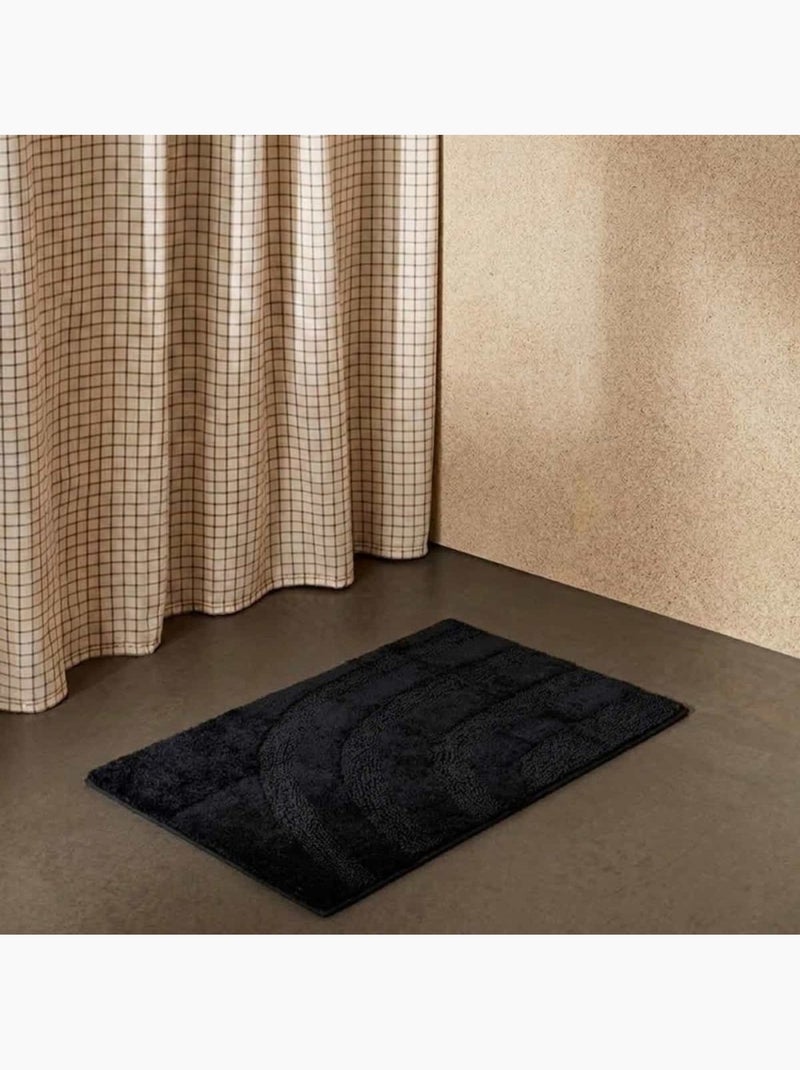 Tapis de bain en coton bouclette 50x80cm Noir - Kiabi