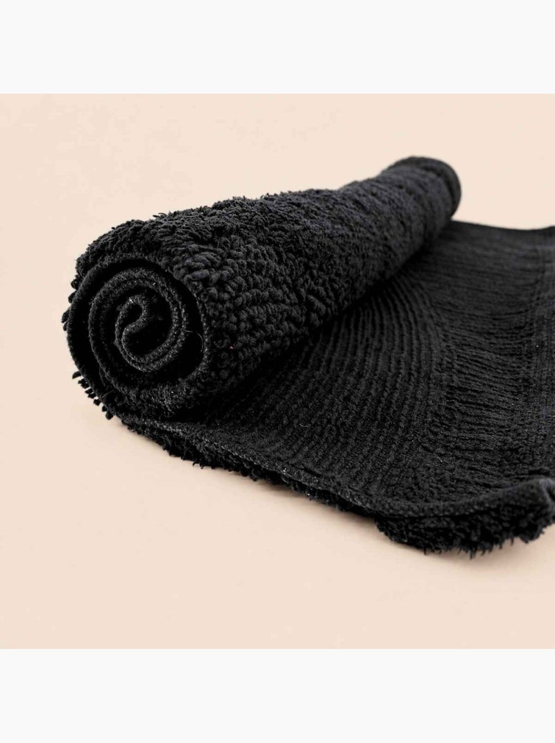 Tapis de bain en coton bouclette 50x80cm Noir - Kiabi