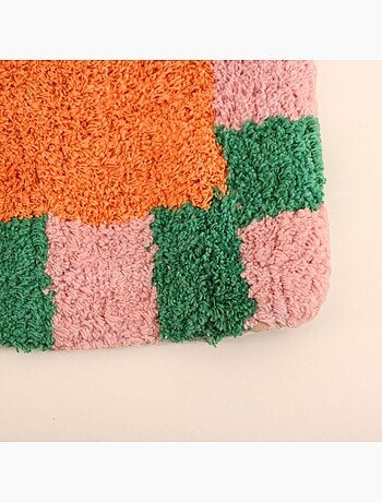 Tapis de bain en coton brodé bisous 50x80cm