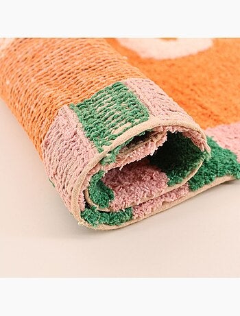 Tapis de bain en coton brodé bisous 50x80cm