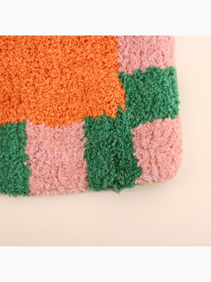 Tapis de bain en coton brodé bisous 50x80cm Orange - Kiabi