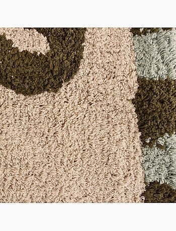 Tapis de bain en coton brodé bisous 50x80cm