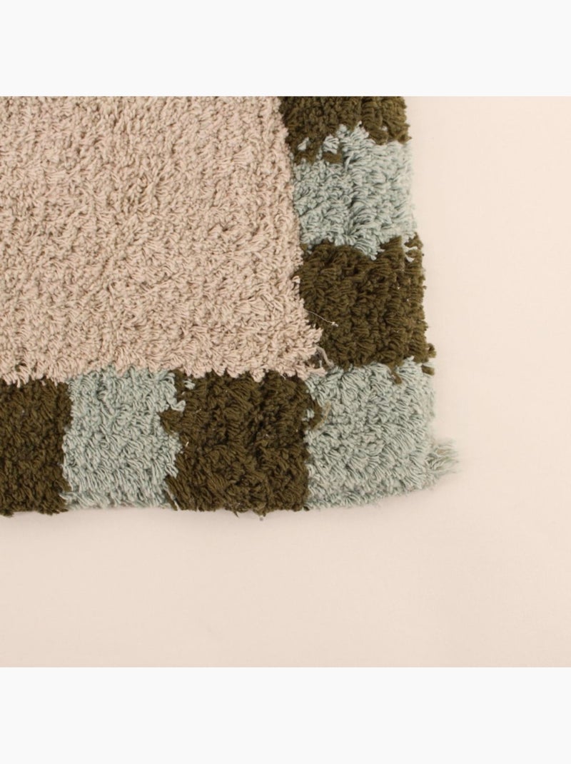 Tapis de bain en coton brodé bisous 50x80cm Vert - Kiabi